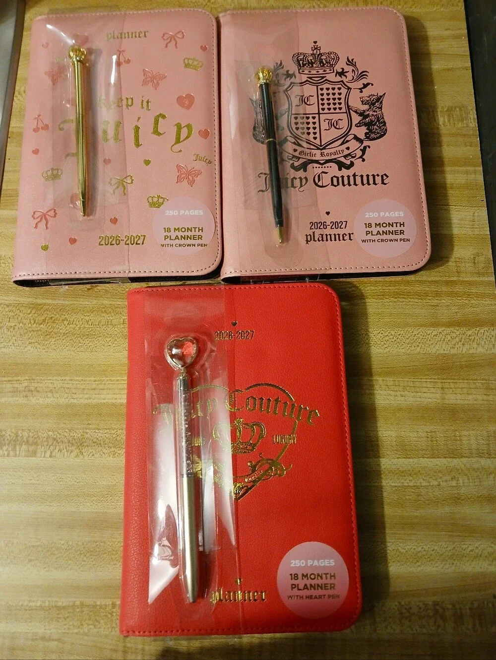 Juicy Couture NWT 2026-2027 Zippered Planner (3 Designs)